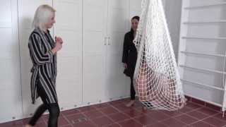 amber and carla kick slave in net