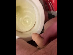 FTM Uses Stand to Pee fake dick to piss