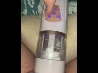 hardcore, pov, cock milking machine, vertical video