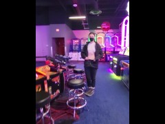 Exhibitionist Wife Flashing at Arcade