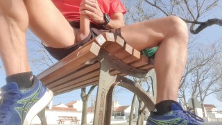 People Watching A Risky Masturbation On A Park Bench