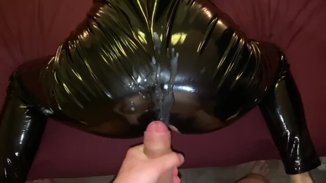 Fucking in my Favorite Shiny Leather Outfit - Huge Cumshot on Leather Pants  - Pornhub.com