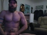 Hairy Jock Jerks Off His Long Cock and Eats Cum