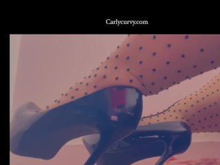 Side view of heels with nylons and more! 