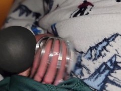 Chastity slave is allowed an orgasm.