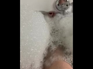 bath, horny, cock, footjob