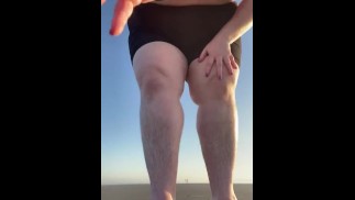 Behaart am Strand