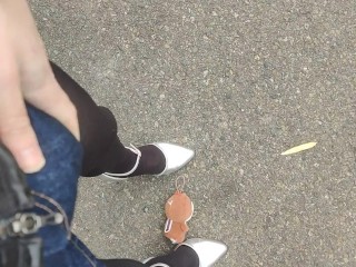 Outdoor Transvestite Leather Shorts High Heels Stomping Stuffed Animals and Masturbation Crash Fetis