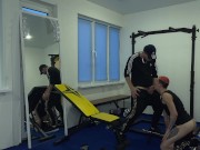 Preview 5 of The coach got excited about the student and fucked him in the gym on the simulator