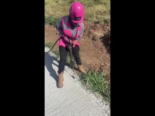 SFW construction baby girl working