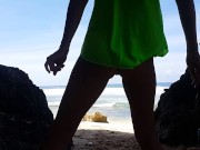 Preview 1 of NUDISM n Red BUTT PLUG Adventure on Wild Beach # Enjoy my Hiking to Pristine Places of South Pacific
