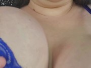 Preview 6 of Titty Tuesday: Fat babe in Blue Strappy Lingerie Teases You With Big Tits