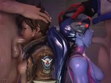 Tracer And Widowmaker Face Fucked