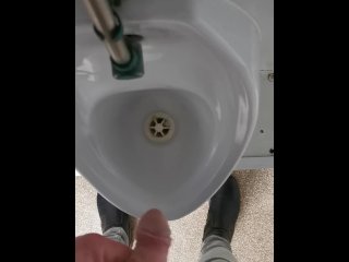 Pissing in a public space