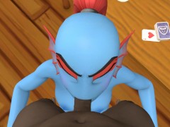Undertale Undyne blowjob to a black guy