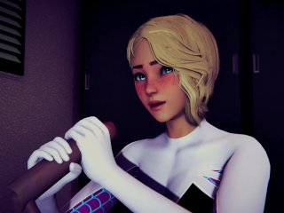 Gwen jerks off your cock until you cum