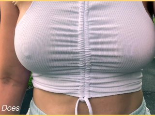 FULL VIDEO - Wifey Walking_Braless in SEE_THRU SHIRT_Showing Nipples