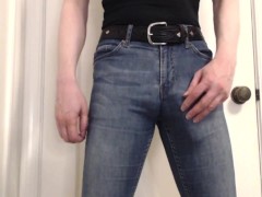 2 cameras: Cumming in ultra-tight jeans and equestrian boots