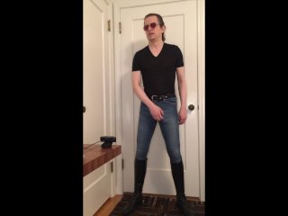 2 Cameras:Cumming in Ultra-tight Jeans_and Equestrian Boots