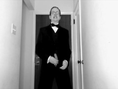 I jerk off in a tuxedo and drop a load of cum on you
