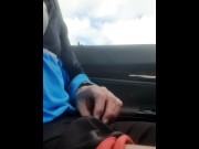 Preview 1 of Hot Guy jerking off while driving - loud moaning