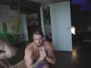 Preview 3 of College guy do a naked workout, then gift a FAT LOAD