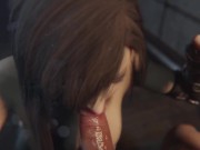 Preview 5 of DEEPTHROAT Tifa Lockhart SUCKS A HUGE COCK AND CHOKES ON CUM | Final Fantasy 3D Hentai