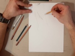 Drawing big cock in wife pussy - hot fuck !