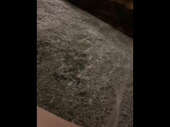 inaugurate my new carpet with a thick stream of piss