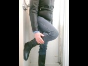 Preview 1 of Shower time starting with piss and then fully clothed wetlook in jeans and boots