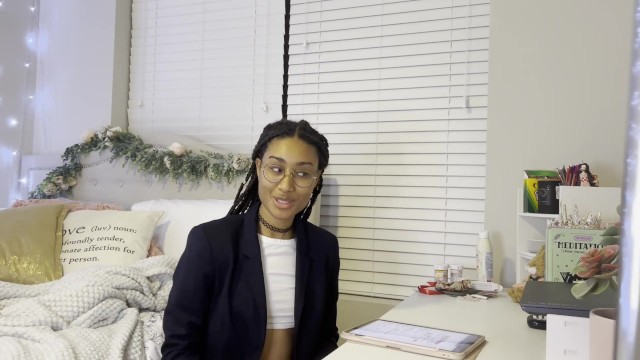 Lightskinned Ebony Teen Schoolgirl Squirts On Your Dick During Study Break