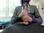 Preview 5 of A Rich Wet Handjob from Amateur Guy ends with Sperm Dripping all over the Cock