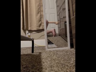 Fucking a huge dildo