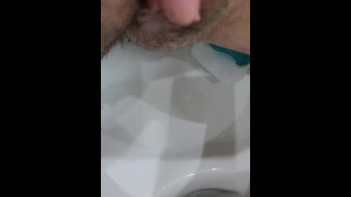 FTM hairy Pussy pissing yellow, close up, fantastic close pissing - FEEL it on your face