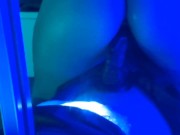 Preview 1 of D'Swallowing Big Booty Chick w/Glowing Fingernails Riding Big Black Dildo