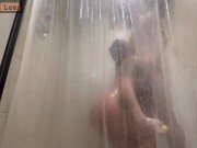 Preview 3 of Sensual Shower: Couple Washes Each Other- Super Creamy Pussy Creampie Mav & Joey Lee
