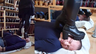 Hard face trampling in boots