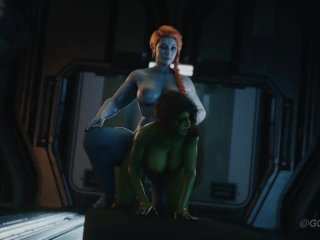 Futa Lady Hellbender x Gamora  Marvel's Guardians of the Galaxy Game