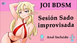 Spanish Voice In JOI Hentai's Improvised Sado Session