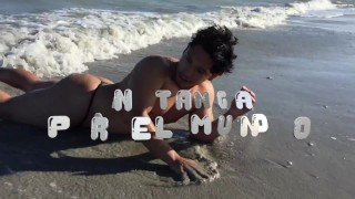 Zotzman #HombreEnTanga en la playa de Sisal Yucatán #tangas #TangasParaHombres #ManInThong #ThongMan