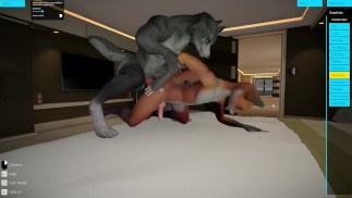 Un loup-garou poilu gay et son amie rousse Yiffalicious