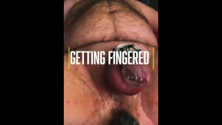 Caged sissy gets fingered
