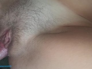 TEEN PUSSY CLOSE UP, White Pussy Juice_Appears onDick