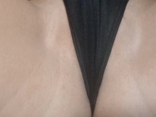 solo female, black thong, old young, pussy rubbing