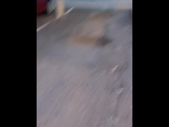 Ali Crimson masterbating and pissing outside