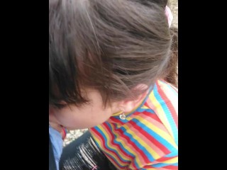 POV GF Gagging_Sloppy Deepthroat Training Facefuck in Middle of the Forrest Ends wMouth FULL of CUM