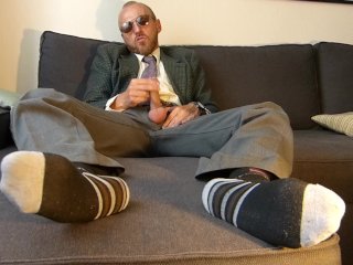 After work (5) - showing off my feet and cumming