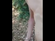 Preview 2 of Twink naked walking wanking in the woods