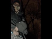 Preview 3 of Gorgeous Big Black Dick Nutting & Pissing In The Woods