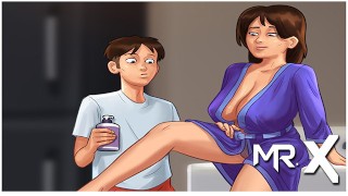 SummertimeSaga - Masturbando na cama dos pais com calcinha de mulher madura E1 # 36